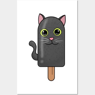 Animal Popsicle Grey Cat Ice Cream Summer Gift Posters and Art